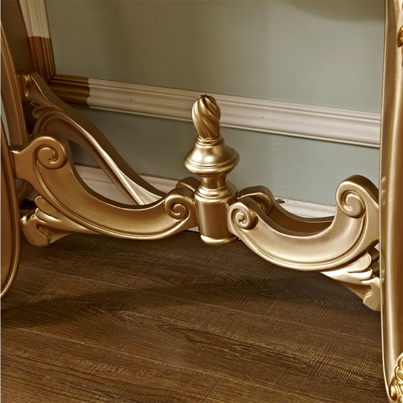 Table d'entrée de style européen en bois massif sculpté, H 31,8 po x l 48,8 po x P 18,9 po