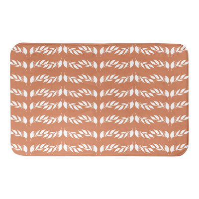 Tapis de bain feuilles orange