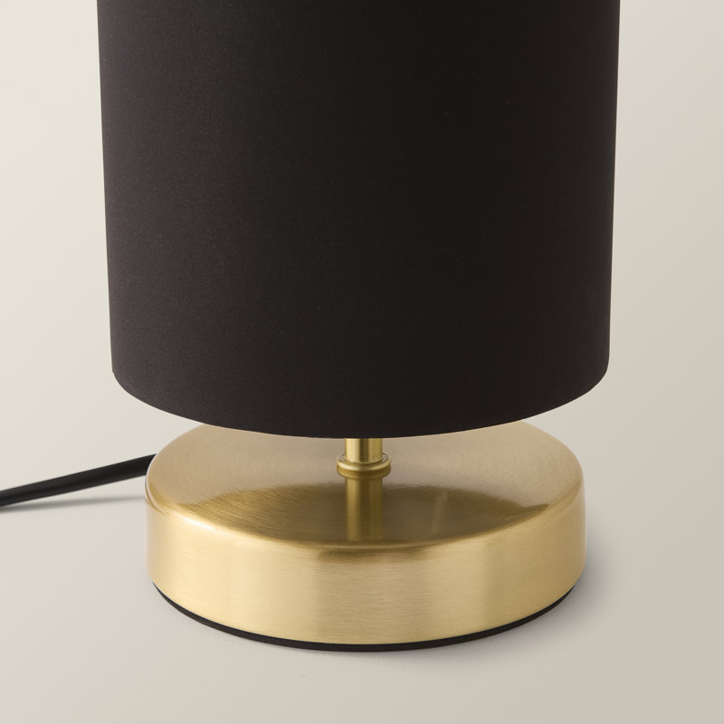 Romica Metal Table Lamp, Brushed Gold, Yes, Black