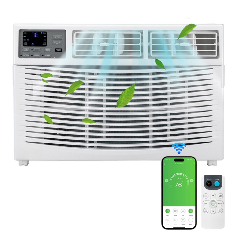 Climatiseur de fenêtre 14 000 BTU et télécommande et contrôle WiFi