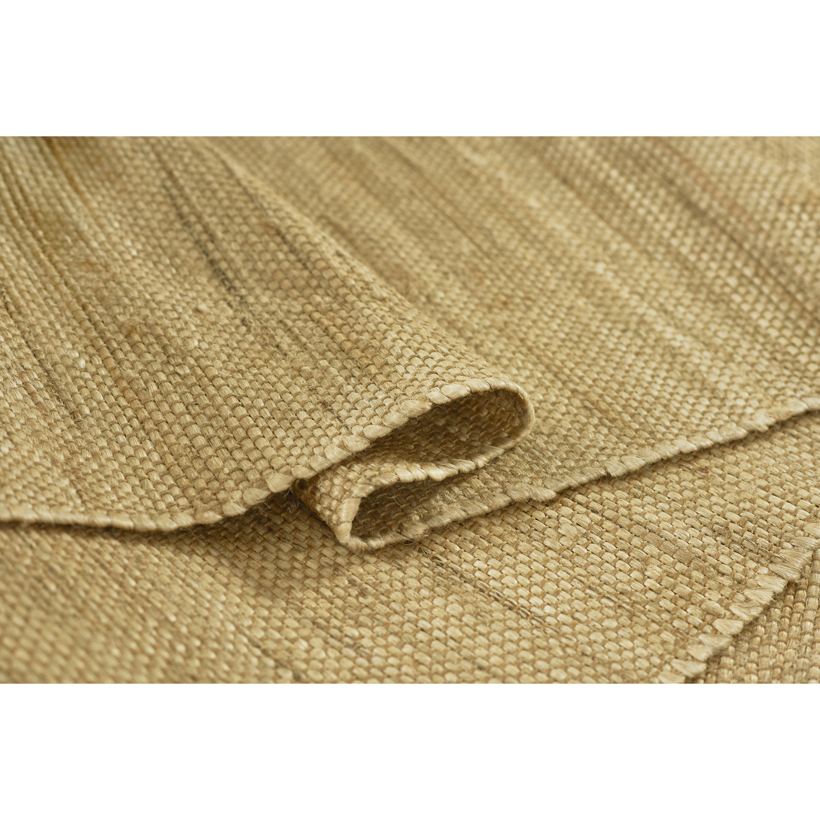Natural Hand-Woven Striped Jute Rug, Rectangle 6'3" x 9'