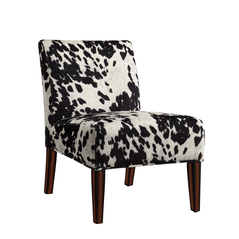 Fauteuil de chambre large 22,75 po Abasi, Cuir de vache noir