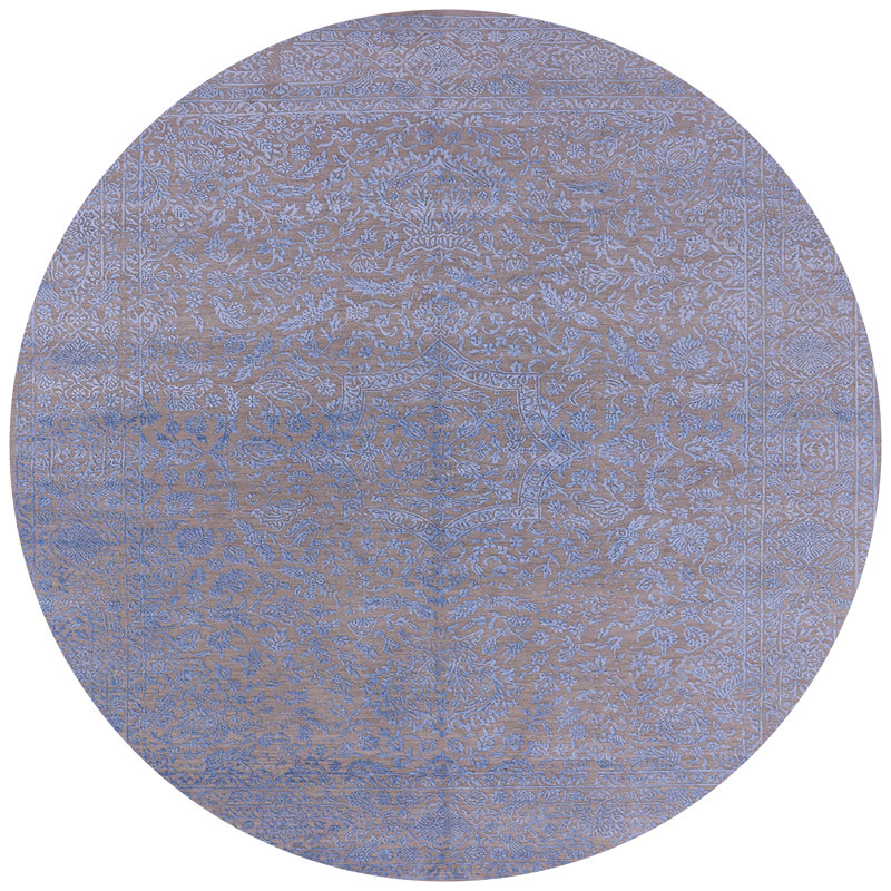Tapis oriental bleu / brun Casswell, Rond 4 pi