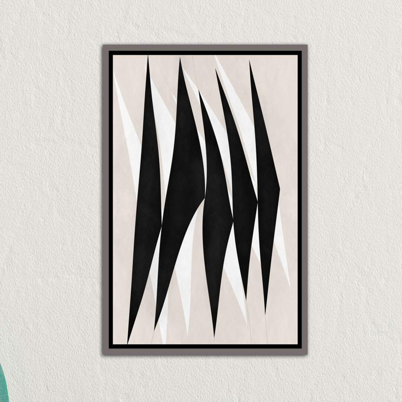 « zèbre print tribal paint »-impression sur image, H 26 po x l 18 po x 1,5 po, Toile encadrée de bois rustique foncé