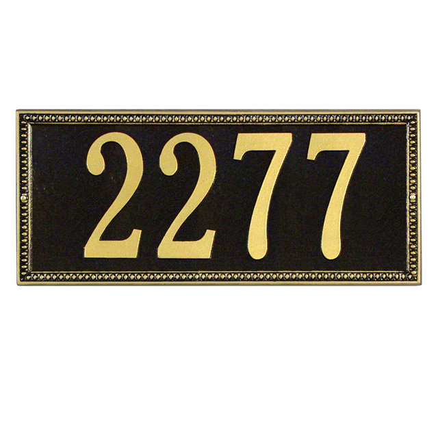Egg and Dart 1-Line Wall Address Plaque, Yes, Antique Copper