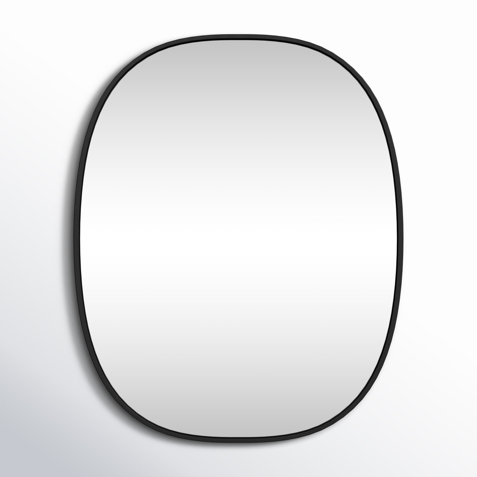Sabine Metal Curved Oval Wall Mirror, Black, 30" x 24"