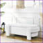 Banc de rangement en tissu de lin - grand rangement, sans assemblage | Blanc | Mousse-178294032