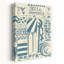 «Salty Beach Moments», impression abstraite sur un palmier, un poisson et un bord de mer-1542154924