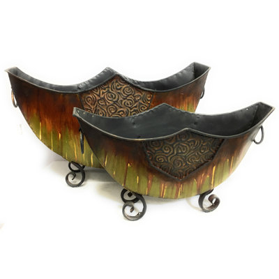 Ensemble de pot de fleurs en métal 2 pièces Kenyatta