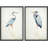 Blue Heron Bird Portrait Coastal Beach Decor - Framed Canvas Master Bedroom Wall Art Set 2 Print-457049679-457049678