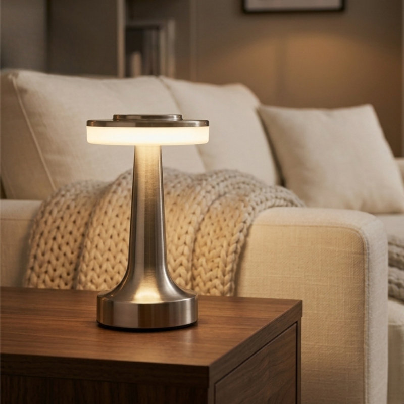 Novelty Table Lamp, Set of 2, Nickel