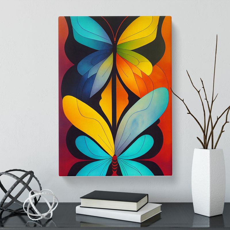 CAN-V0523-315X Butterfly Abstract - Wrapped Canvas Print, 60cm H x 40cm W