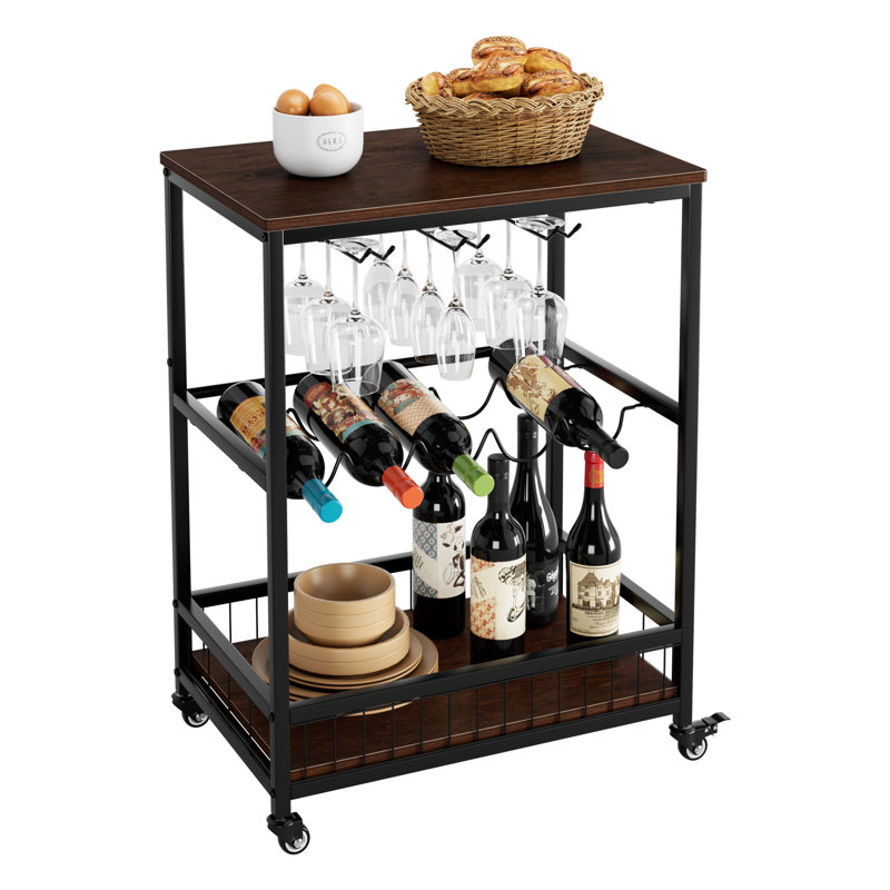 Metal Bar Cart, Cherry