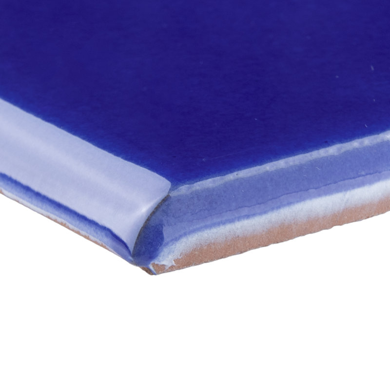 Viva 6" L x 3" W Ceramic Bullnose Tile Trim in Blue