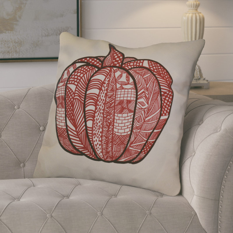 Flipping For Fall Reversible Throw Pillow, Red