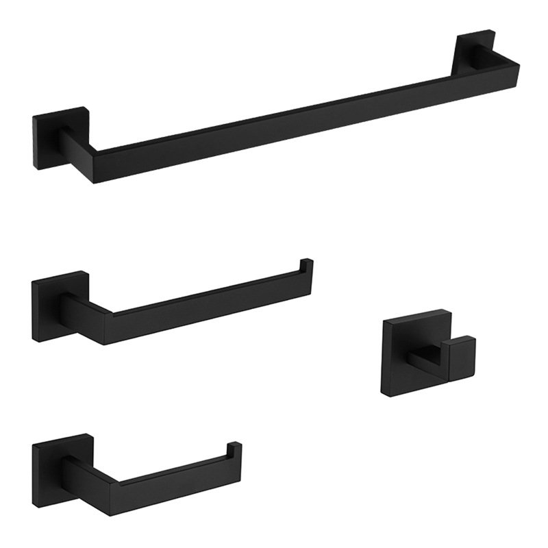 4 - Piece Bathroom Hardware Set, Matte Black