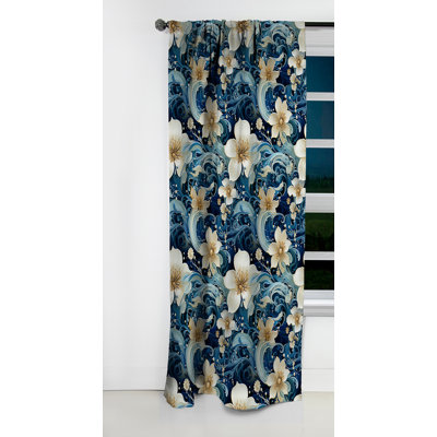 Nautical Allure Paisley Pattern III - Floral Curtain - Blackout Floral Curtain - 1 Panels