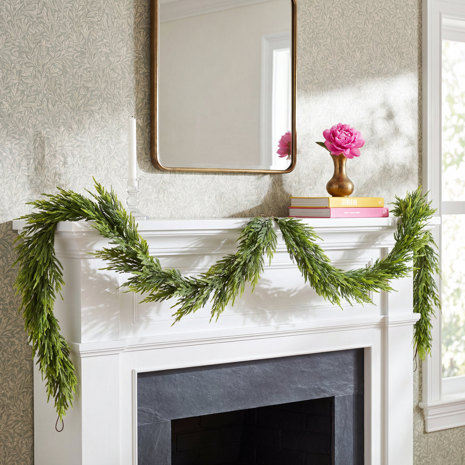 2-Piece 9Ft Christmas Greenery PE Dripping Garland