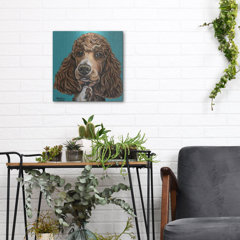 "Caniche brun" par Carolee Vitaletti, H 12 po x l 12 po