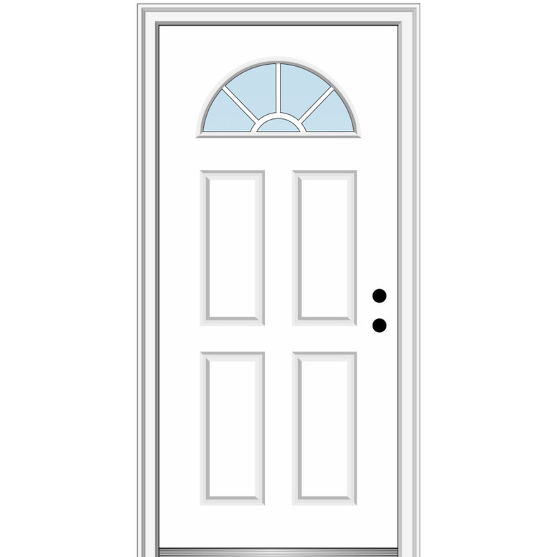 Portes d’entrée pré-raccrochées à 4 panneaux à 4 panneaux wagon wheel 0,25 lite, S'ouvre à gauche vers l'intérieur