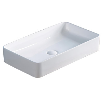 Lavabo de salle de bain rectangulaire en porcelaine vitreuse Samantha