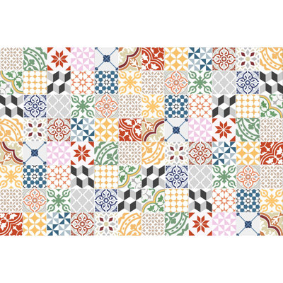 Vinyl Mat Migina in Yellow/Grey/Red