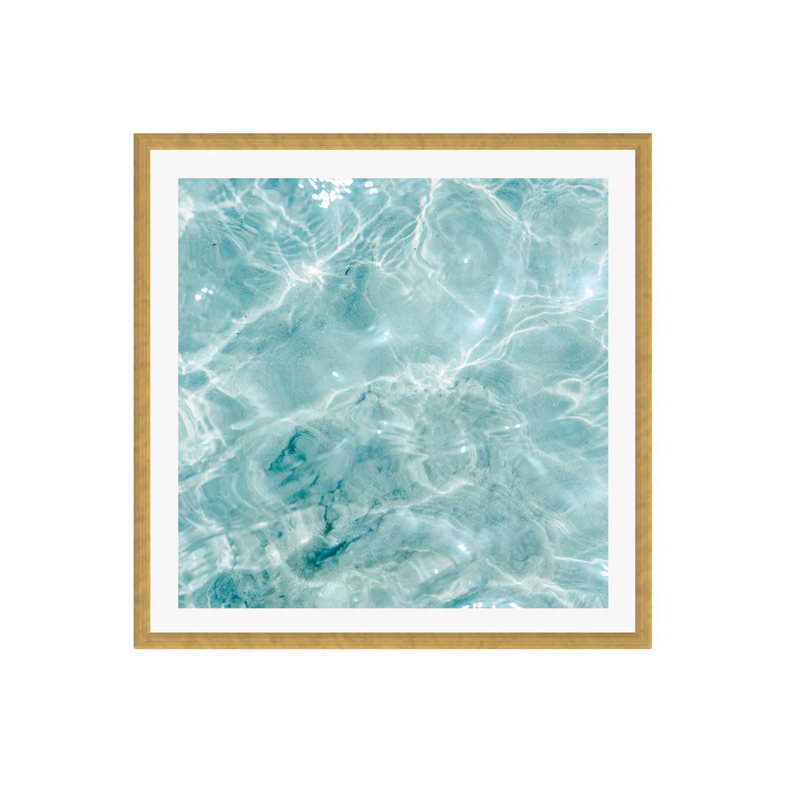 Clear Blue Water Colorful Ocean by Raisazwart, Yes, Natural Single Picture Framed, 30" H x 30" W x 0.75" D