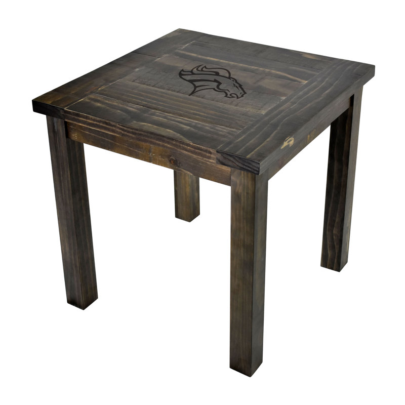 NFL Reclaimed Side Table, Denver Broncos, Weathered Gray