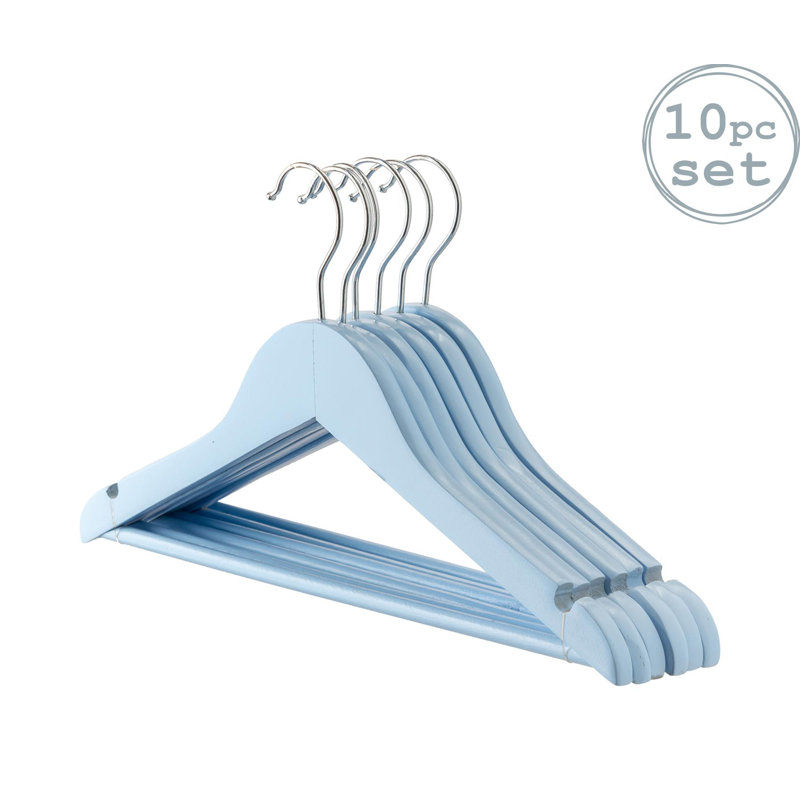 Harbour Housewares - Wooden Children's Coat Hangers, Light Blue