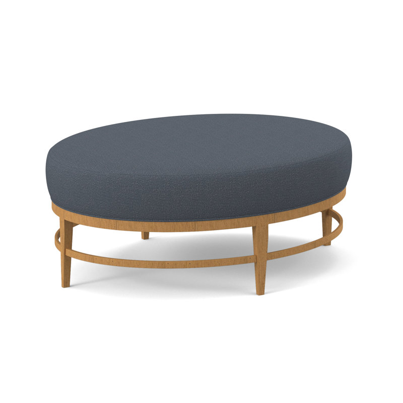 Elliptic Oval Ottoman, Amber, Venice Navy 100% Polyester