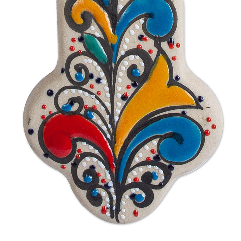 Handmade Boho Abstract Wall Decor on Ceramic