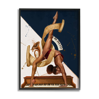 " Gymnastics Musician Girl Instruments " by Salaam Muhammad Painting Print