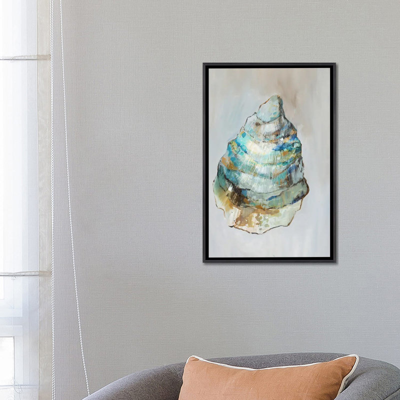 Nautical Whispers II, Distressed Black Floater Framed Canvas, 26" H x 18" W x 1.5" D, No Mat