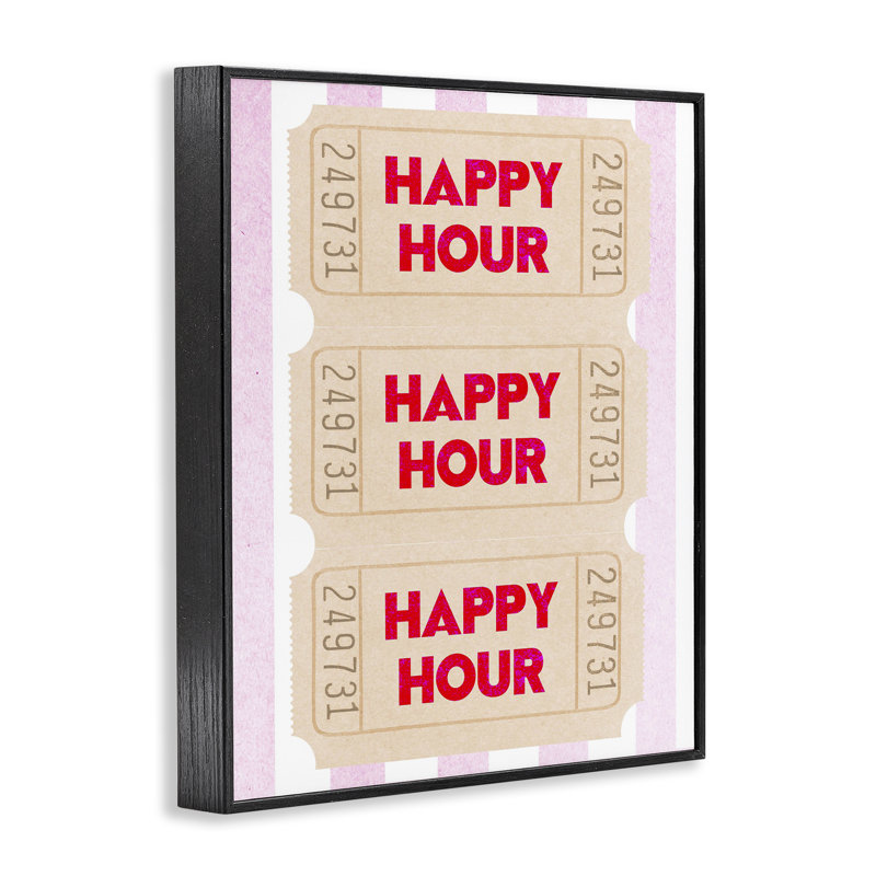 Illustration de giclée encadrée «Happy Hour», par Lil 'Rue, H 20 po x l 16 po, Giclée encadrée noir minuit