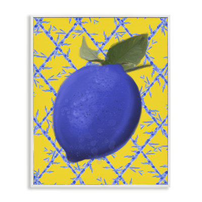 Estampe numérique bleue sur fond jaune, design par Matthew Piotrowicz