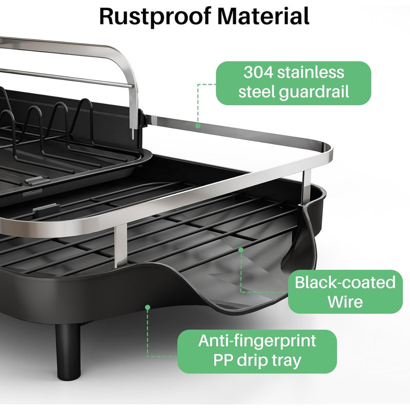 Égouttoir à vaisselle - Égouttoir à vaisselle extensible pour comptoir de cuisine