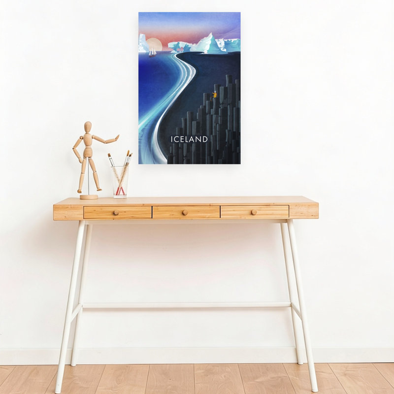 Impression d'art mural majestueux, paysage moderne contemporain minimaliste majestueux, Islande, 18" H x 12" W