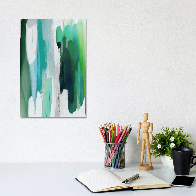 Converge Green II by Jackie Hanson - Wrapped Canvas Print, 20.32 cm H x 30.48 cm W