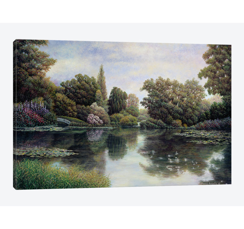 «Tranquil Waters», reproduction sur toile, H 16 po x l 24 po x P 1 po, Papier beaux-arts encadré noir, Blanc