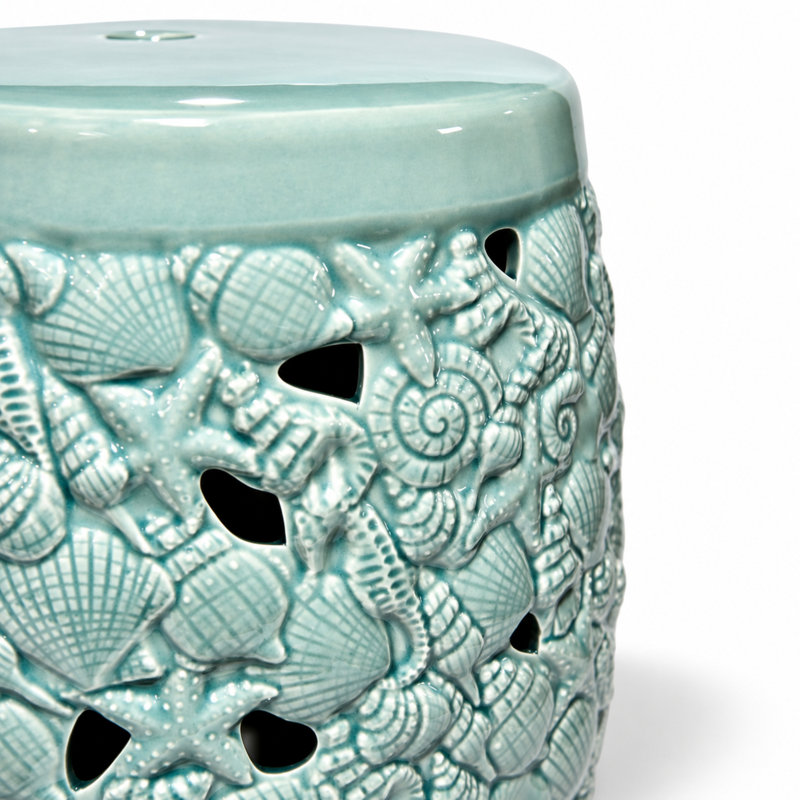 Tabouret de jardin en céramique Marina Seashell