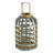 Opal Large Decorative Lantern With Handle, Industrial Style Candle Holder, Sturdy Base