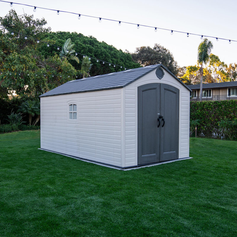 8 ft. W x 15 ft. D Polyethylene Plastic Tongue & Groove Gable Storage Shed