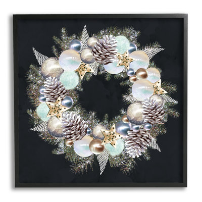" Chic Winter Ornament Wreath Pinecone Glitz " by Ziwei Li