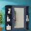 Armoire à pharmacie compacte avec miroir, MDF bleu, style moderne