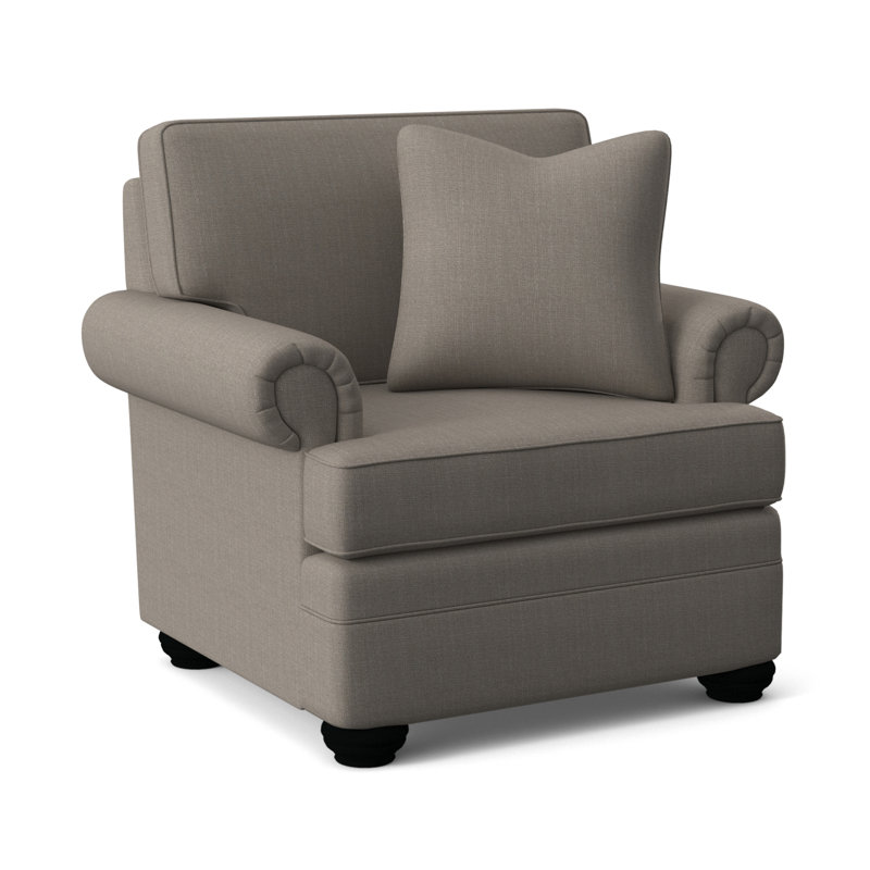 Bradbury Armchair, Stone Crypton Performance; 0884-83, Black Finish