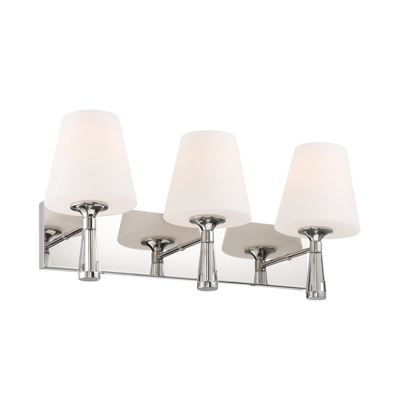 Appliquee à bras 3 lumières Lockard, Nickel