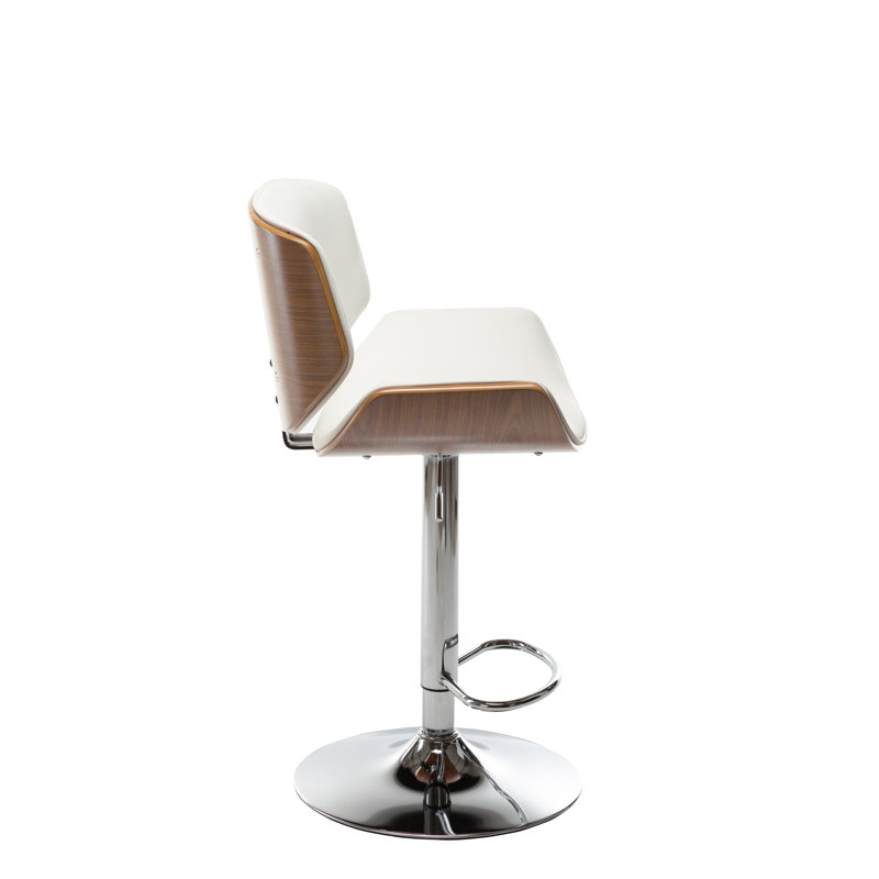 Katalyn Swivel Adjustable Height Bar Stool, White