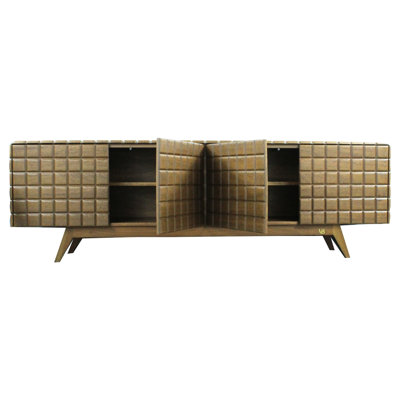 Console carrée en bois naturel
