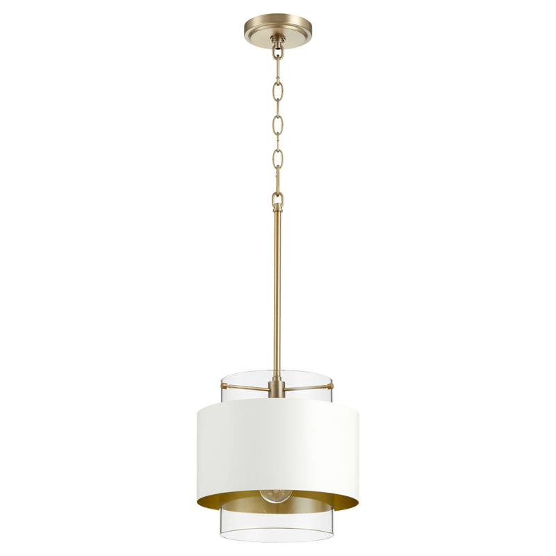 Luminaire suspendu cylindrique à 1 lumière Syren, Blanc studio