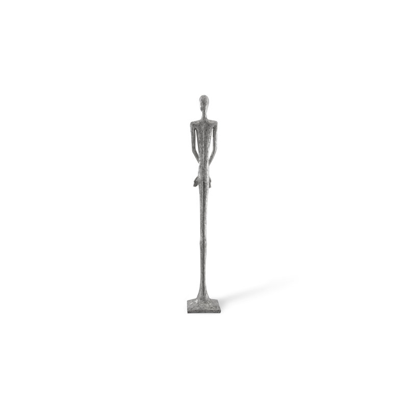 Lloyd Skinny Male Statue, 84" H x 16" W x 13" D, Silver